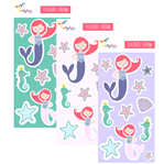 Stickers en planchitas Sirena 6u